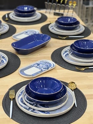 27 Parça Modern Pure Ottoman Yemek Takımı Blue