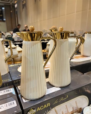 2li Bambu Kapaklı Lüks Gold Porselen Yağlık Sirkelik